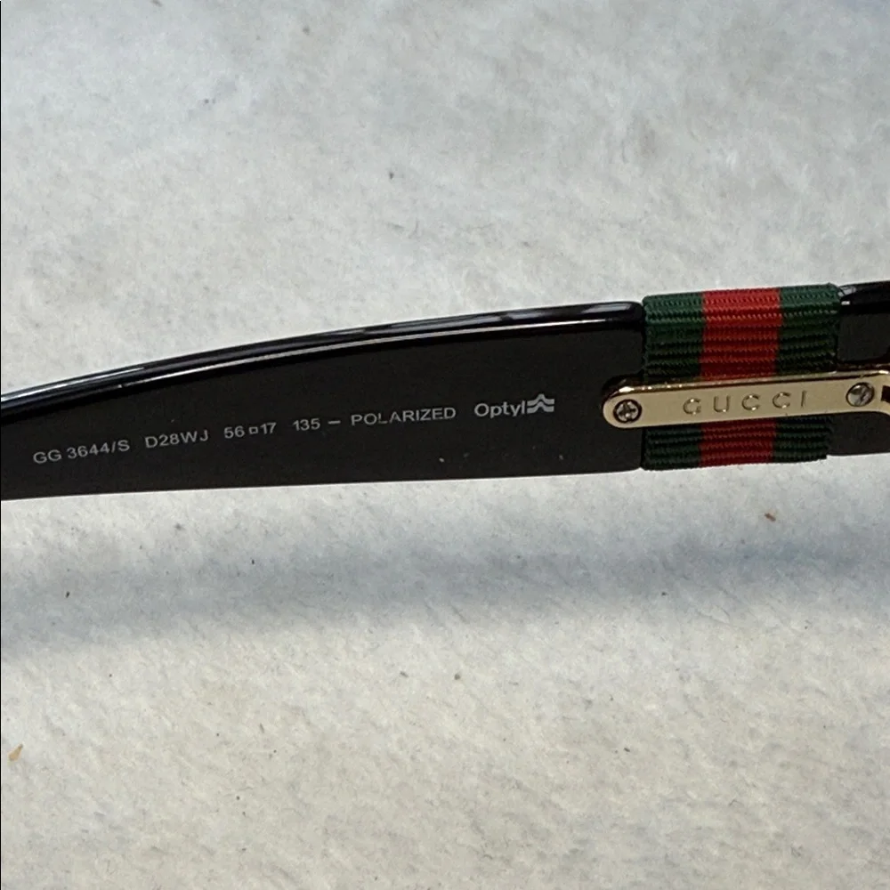 Gucci Fashion Black Polarized Colored Stripes Optyl Sunglasses Made in Italy - Picture 3 of 9